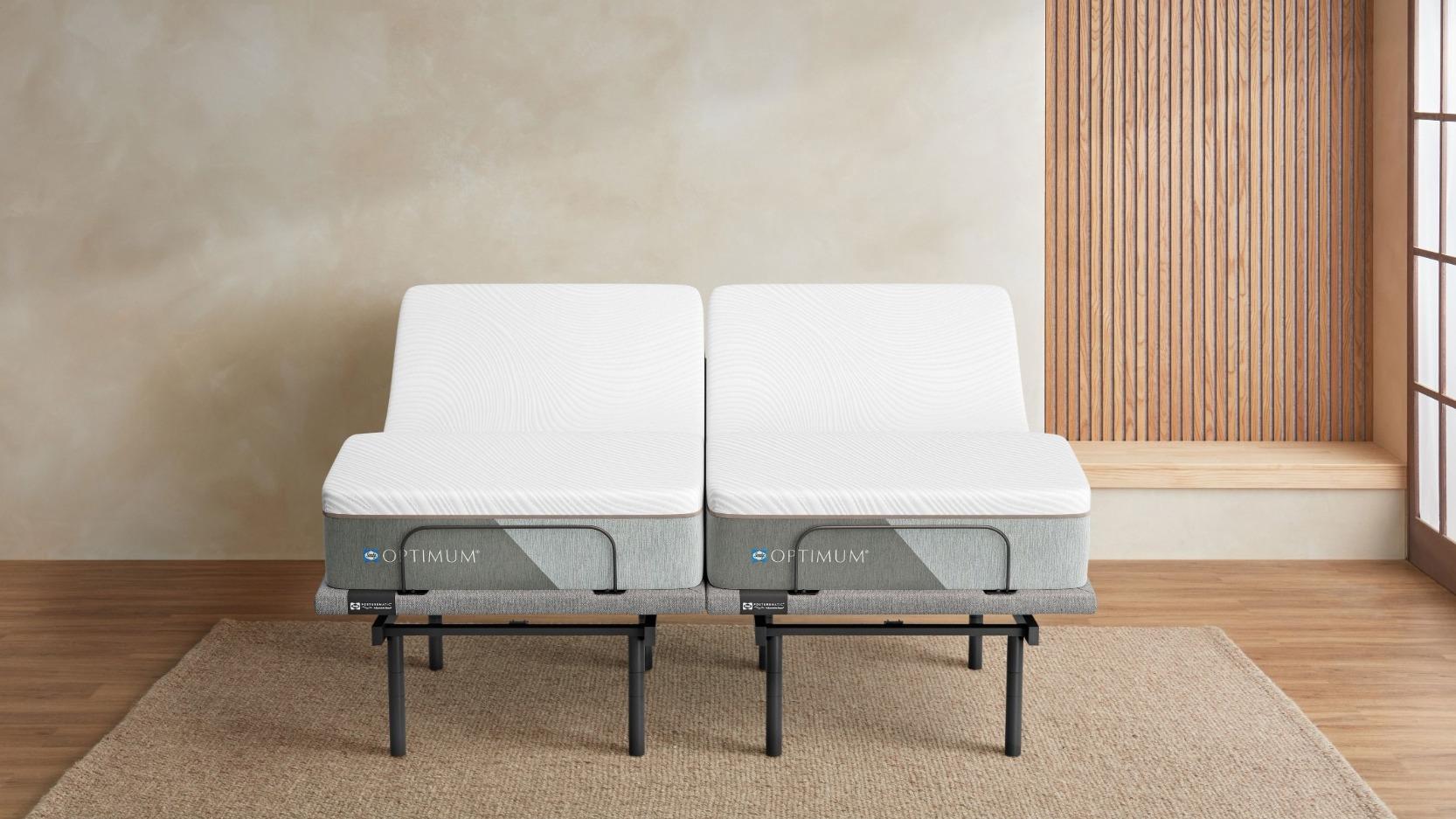 Sealy Optimum Lumina Firm Mattress + Sealy Posturematic Element Adjustable Bed Base Split King Bundle