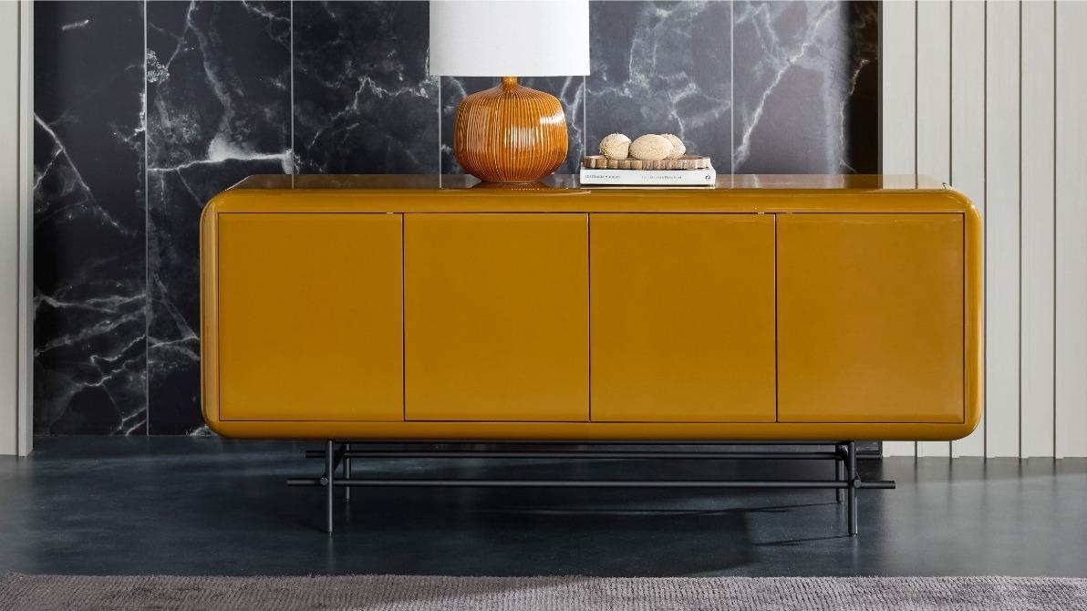 Oak Beldon Beldon Buffet in Mustard | Domayne