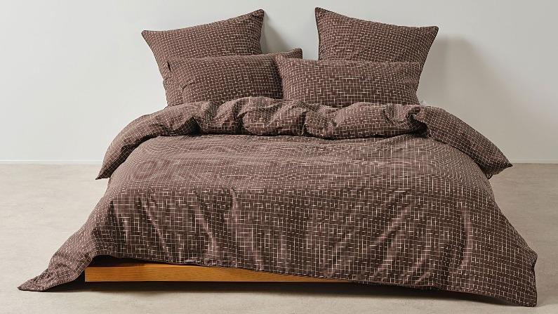 Linen House Volley Check Chocolate Quilt Cover Set