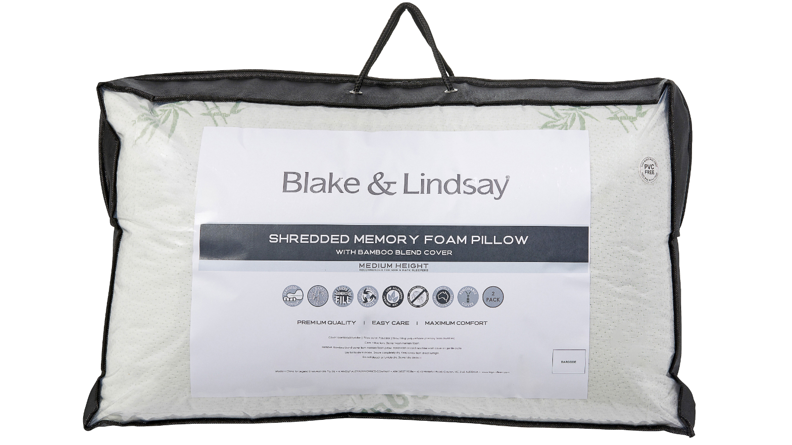 Blake & Lindsay Pack of 2 Shredded Memory Foam Pillow