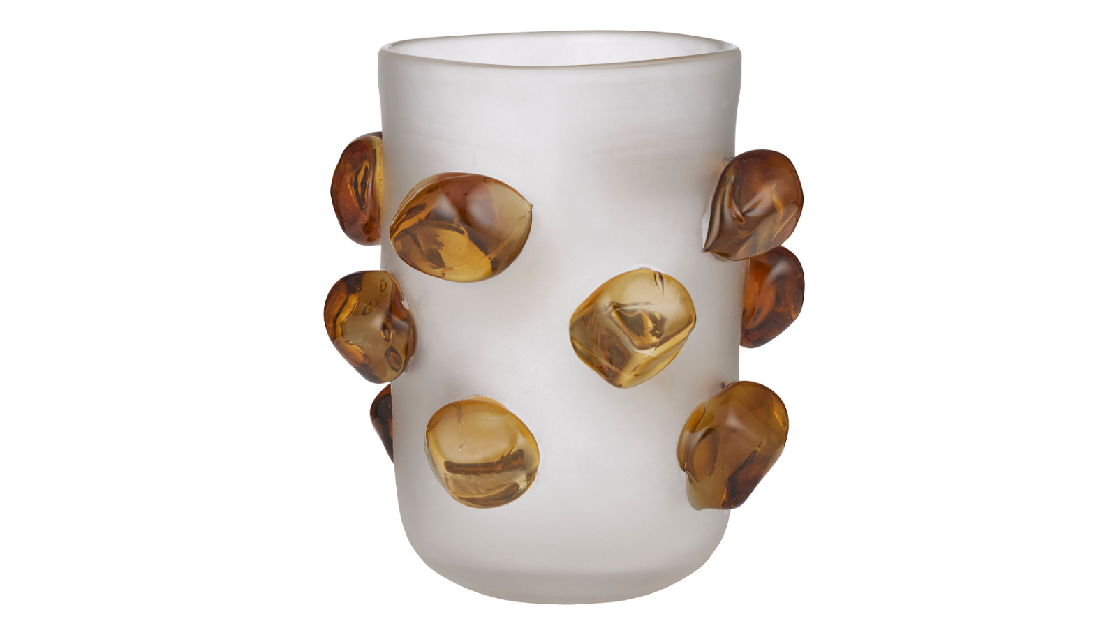 Miles Small Vase in White/Amber