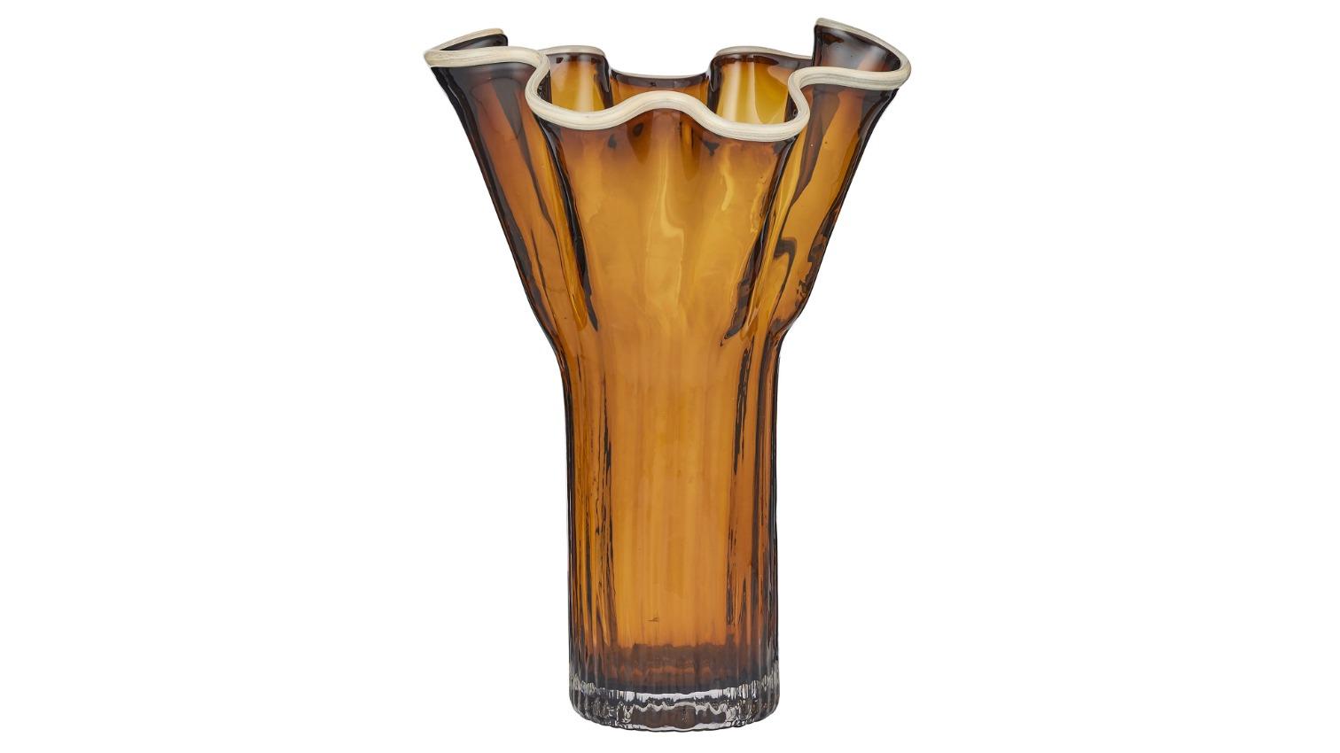 Agnes Large Vase in Amber/Ivory