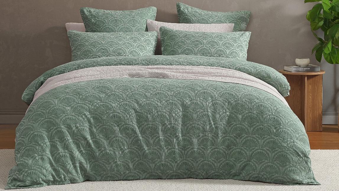 Platinum Collection Palmera Sage Quilt Cover Set
