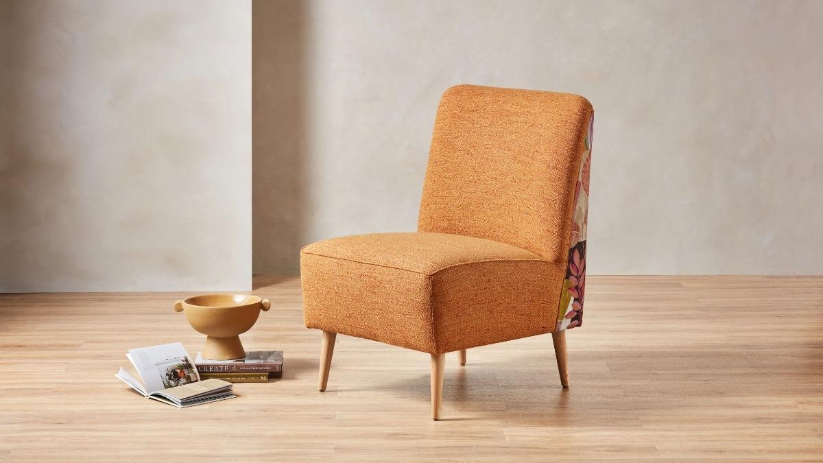 Cassie Fabric Accent Chair in Mingle Mangle and Frida Fabrics