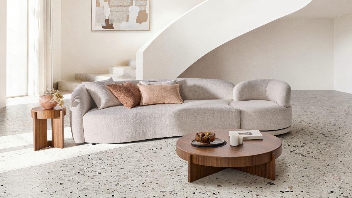 Miranda 3-Seater Fabric Lounge with Left Hand Facing Arm