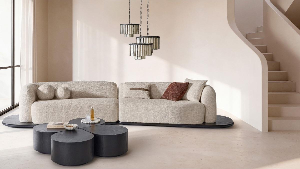 Selene 4-Seater Split Lounge with Platform Base