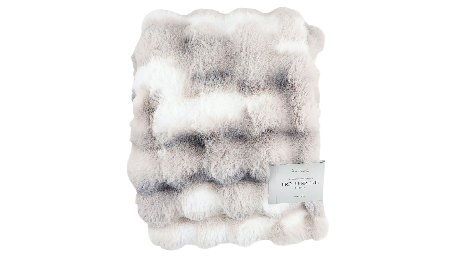 Breckenridge Throw in Ivory/Steel