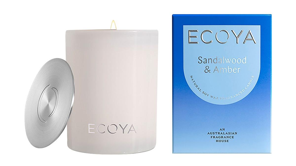 Ecoya Sandalwood & Amber 400g Madison Candle
