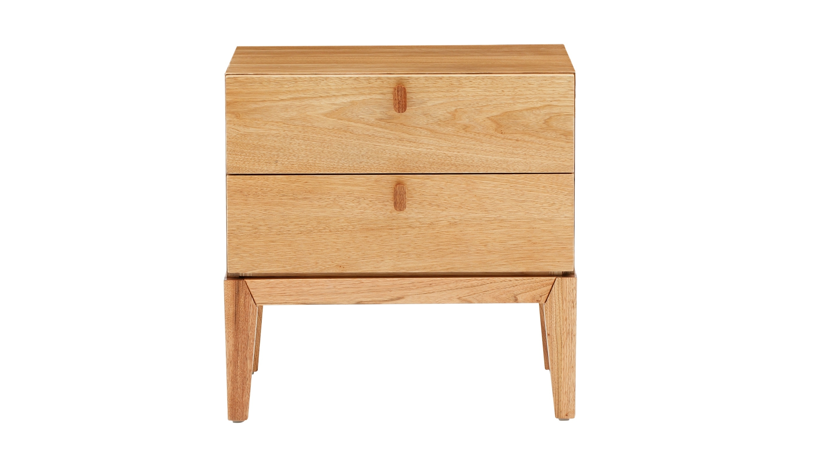 Lola 2Drawer Natural Bedside Table Domayne
