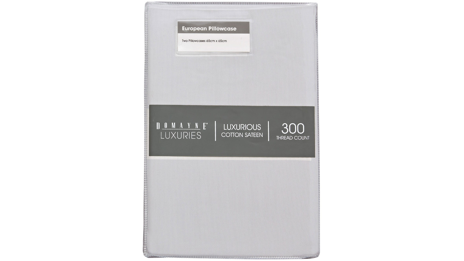 Domayne Luxuries 300TC Silver Set of 2 European Pillowcases