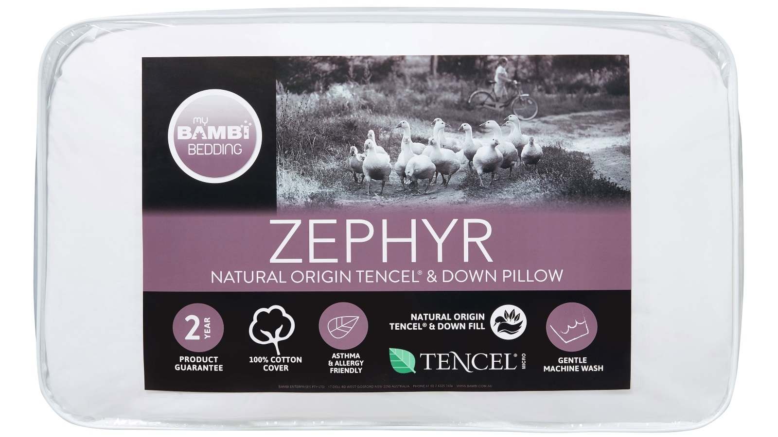 Bambi Zephyr Natural Origin Tencel and Down Pillow