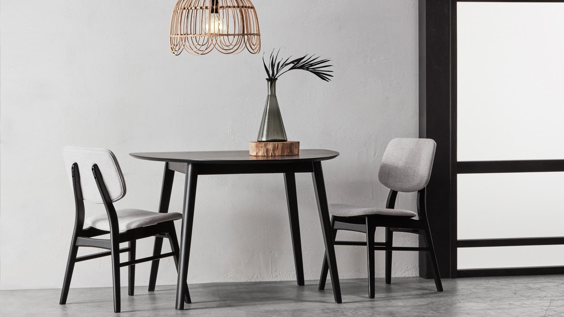 Zara D-Shaped Dining Table - Black | Domayne