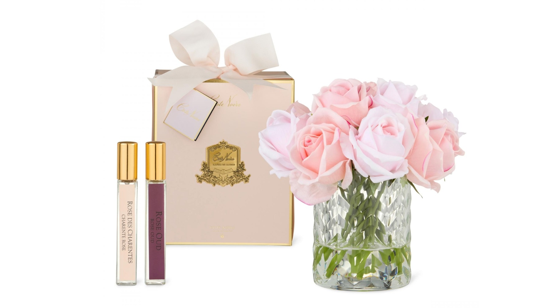 Cote Noire Herringbone Mixed Pink Rose Buds