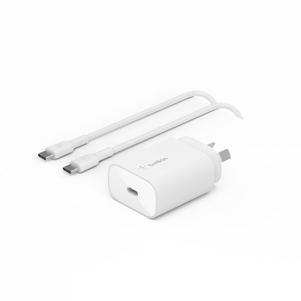 Belkin BoostCharge 25W 3.0 PPS USB-C Wall Charger with USB-C to USB-C Cable