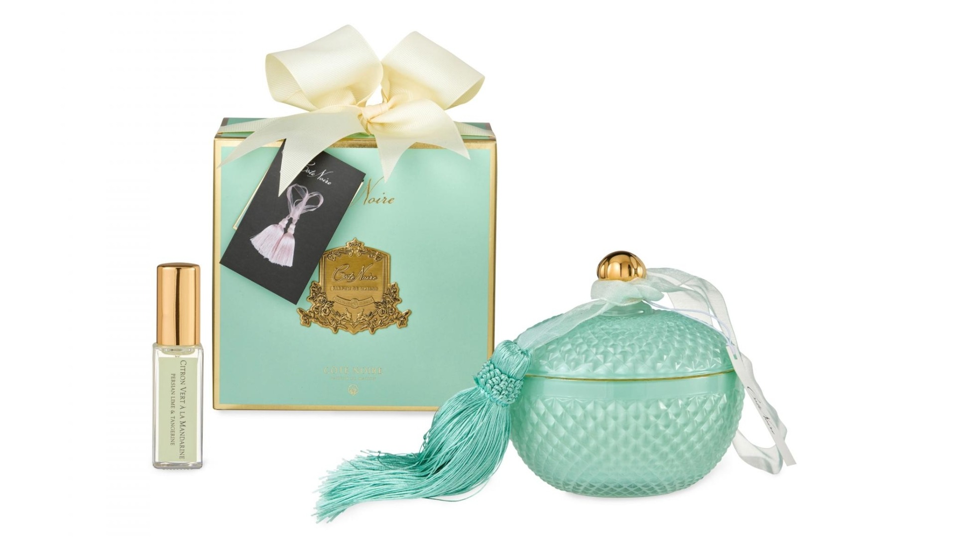 Cote Noire Art Deco Persian Lime and Tangerine Round 300g Candle 