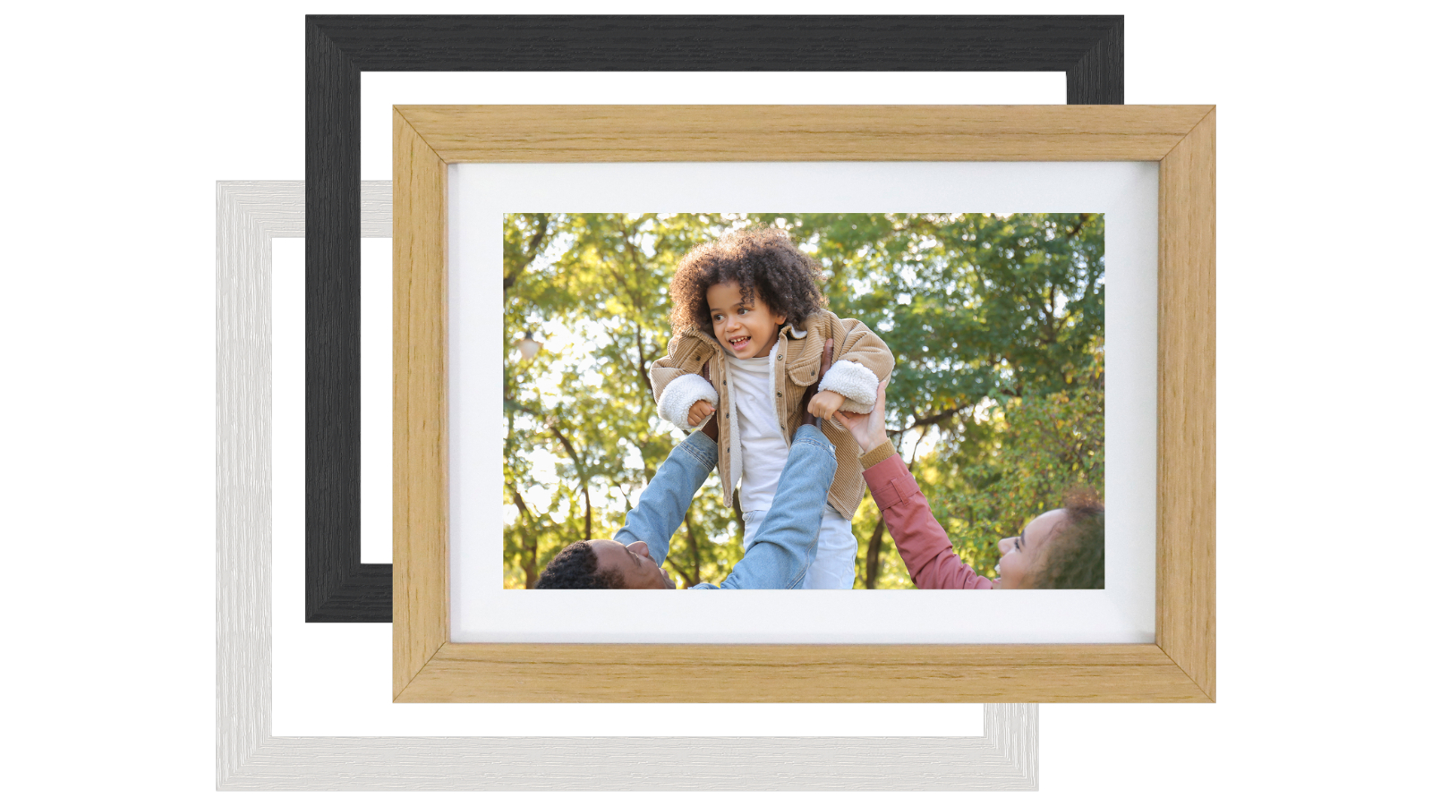 FotoStream 7-inch Frameo Wi-Fi Digital Photo Frame with 3 Interchangeable Frames