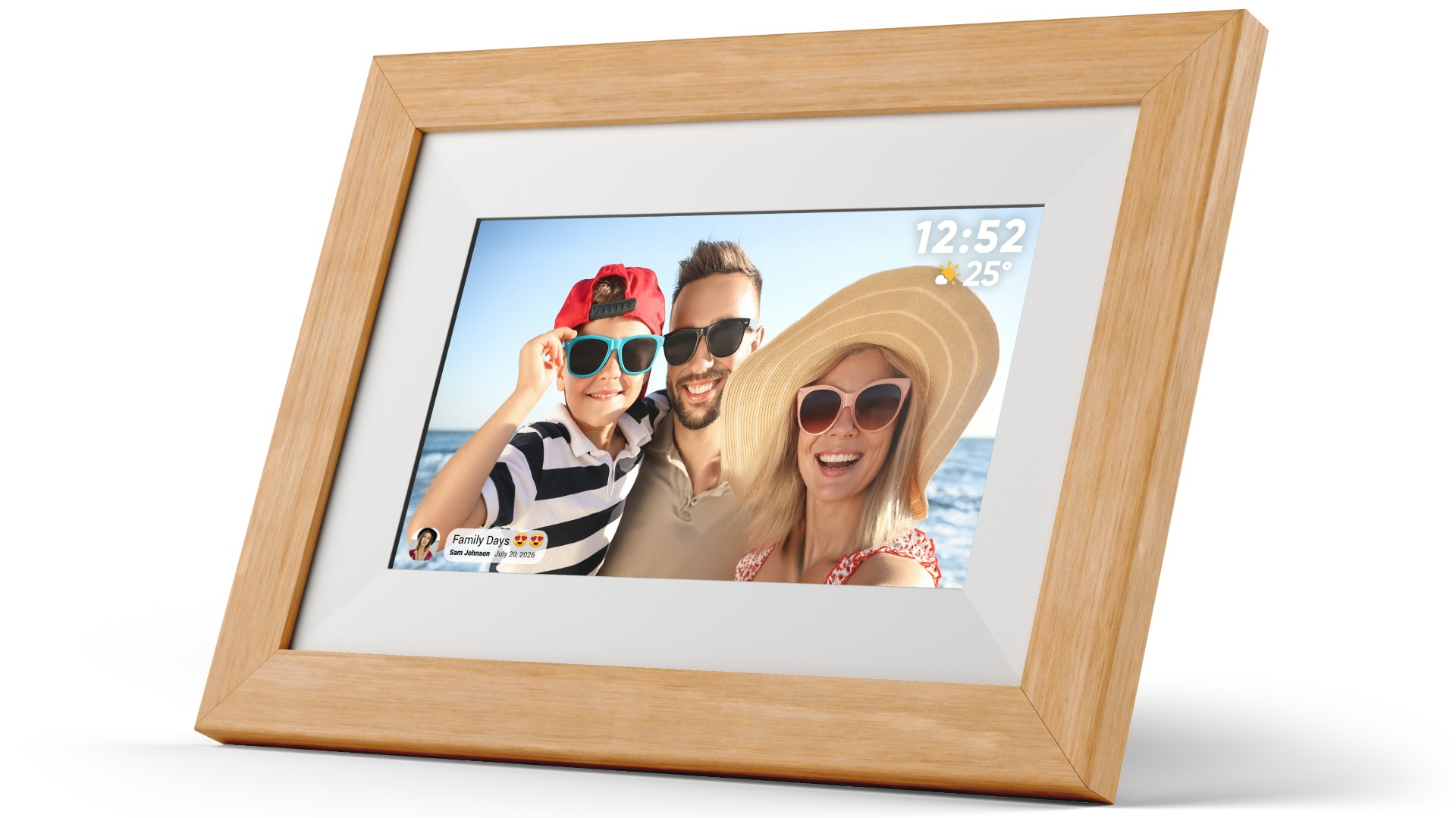 FotoStream 7-inch WiFi Digital Photo Frame with 3 Interchangeable Frames