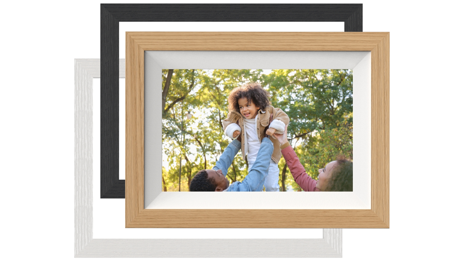 FotoStream 10.1-inch Frameo Wi-Fi Digital Photo Frame with 3 Interchangeable Frames