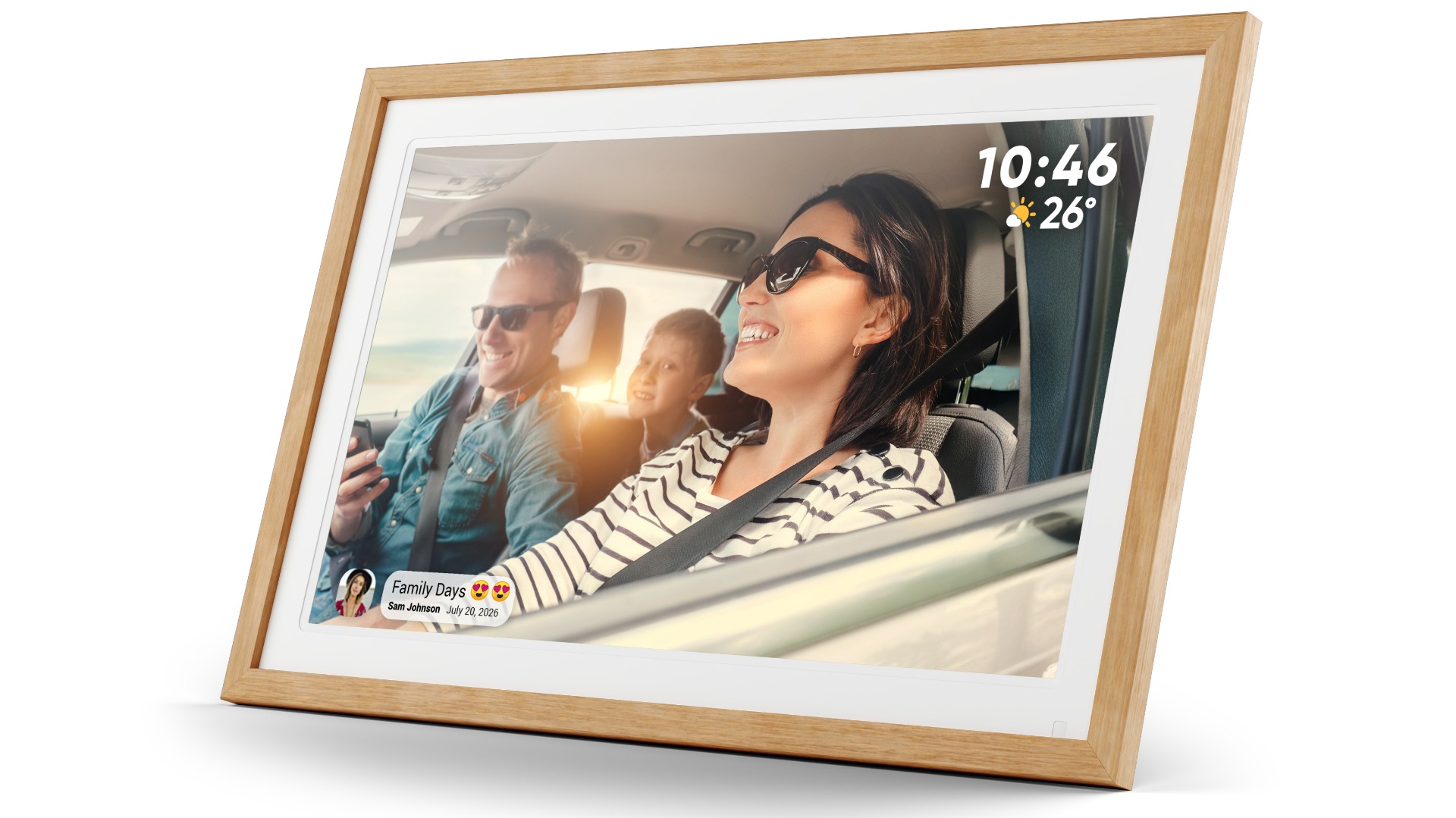 FotoStream 21.5-inch WiFi Digital Photo Frame with 3 Interchangeable Frames