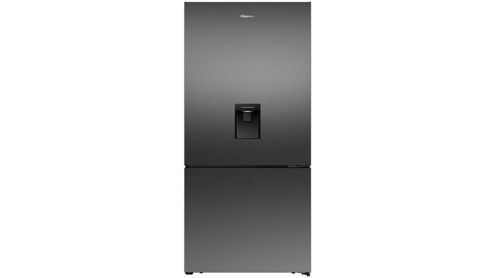 Hisense 500L PureFlat Bottom Mount Fridge with Non-Plumbed Water Dispenser - Dark Stainless Steel