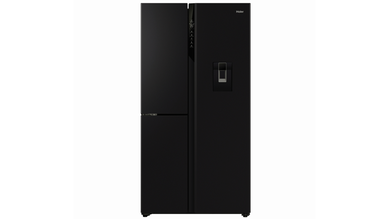Haier 574L S+ 3-Door Side By Side Fridge with Non-Plumbed Water Dispenser - Black