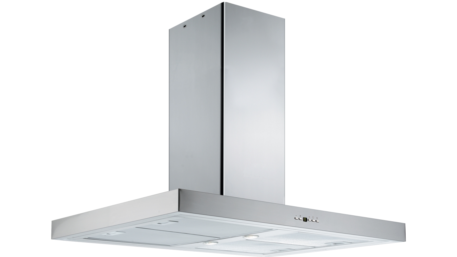Schweigen 90cm Square-edged Island Canopy Rangehood with Silent Inline Motor