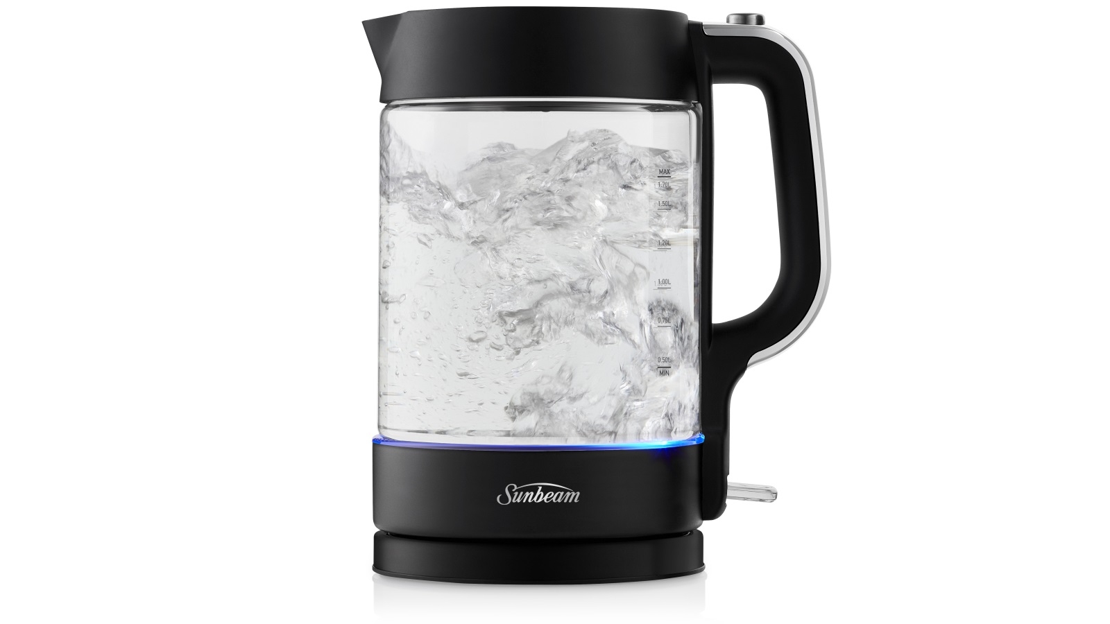 Sunbeam 1.7L Glass Kettle - Black Classic