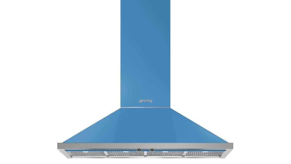 Smeg 120cm Portofino Canopy Rangehood - Turquoise