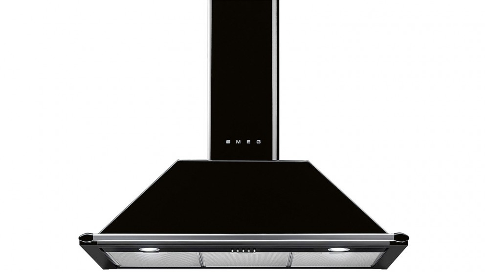 Smeg 90cm Victoria Aesthetic Canopy Rangehood - Black