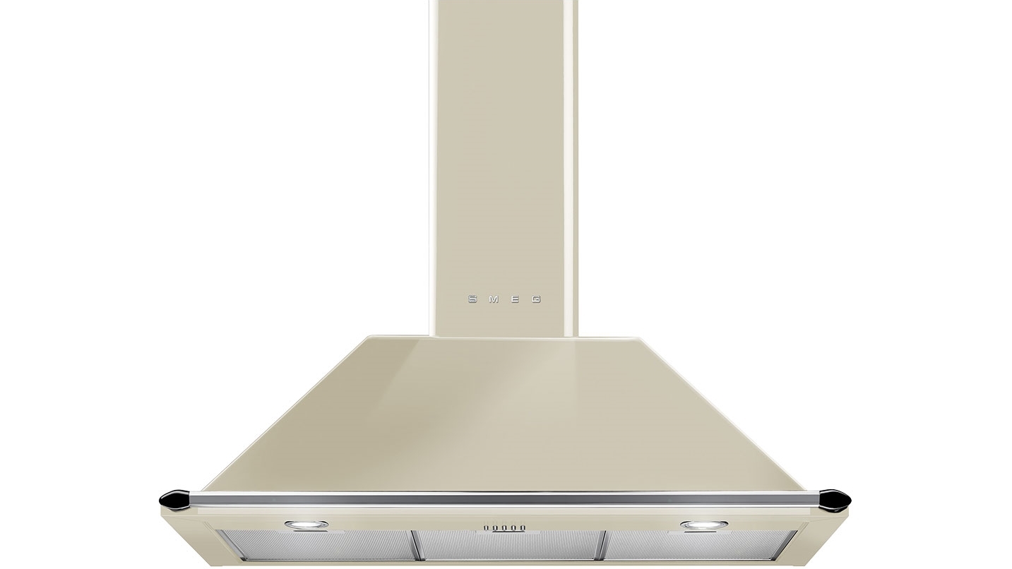 Smeg Victoria 90cm Wallmount Canopy Rangehood - Cream