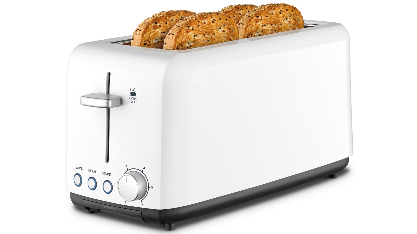 Kambrook A Perfect Fit 4 Slice Wide Slot Toaster - White