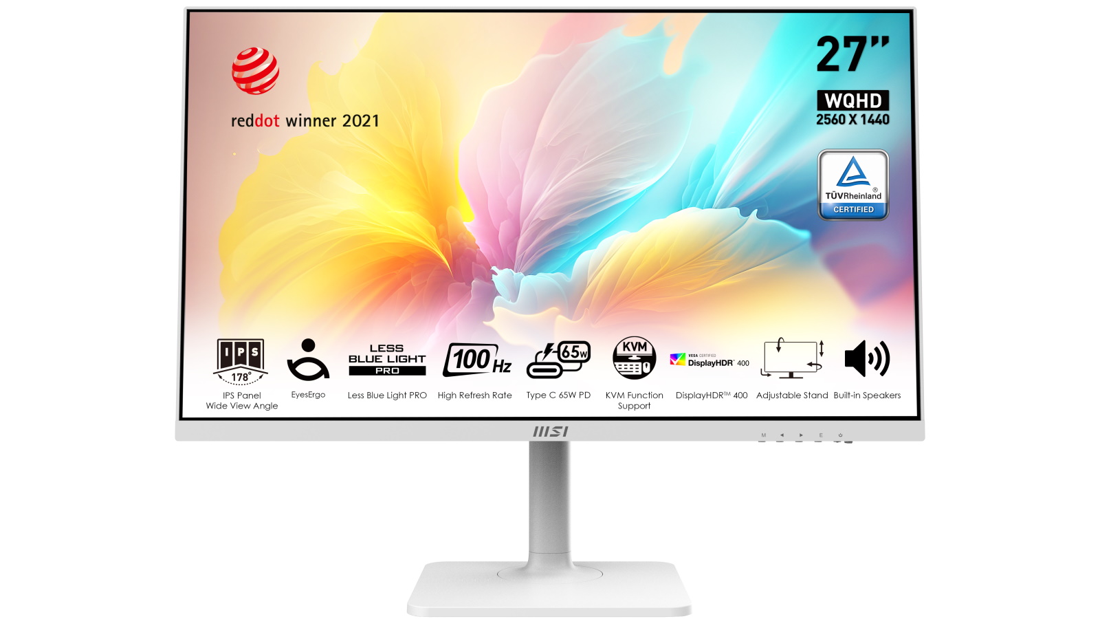 msi モニター　MD272QXPW MSI Modern MD272QXPW 27-inch WQHD 100Hz USB-C 65W Height