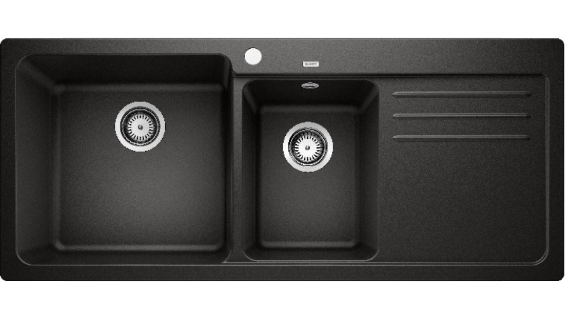 Blanco Naya 8 S 1 & 3/4 Left Hand Bowl Inset Sink with Drainer - Black