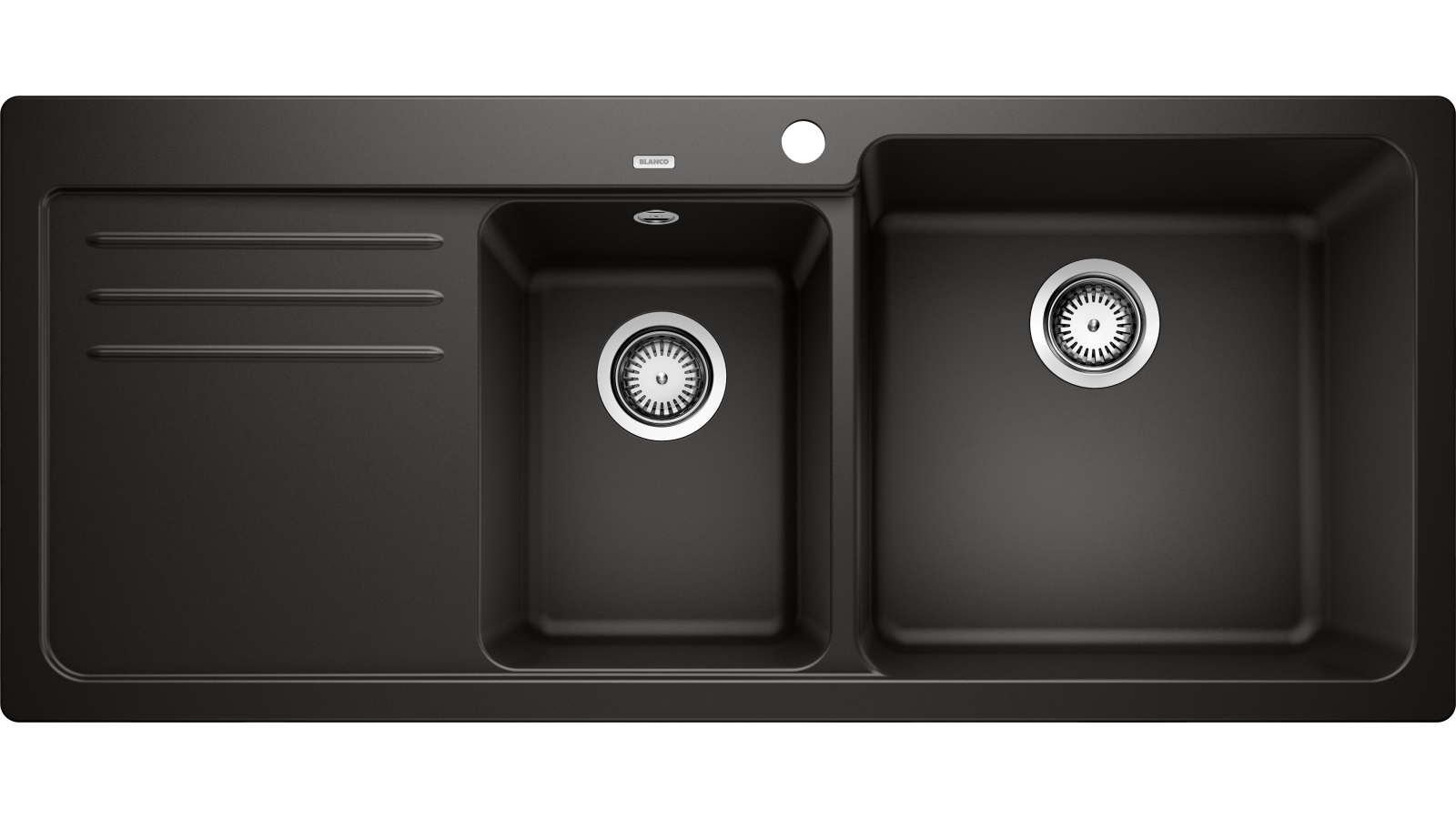 Blanco Naya 8 S 1 & 3/4 Right Hand Bowl Inset Sink with Drainer - Black