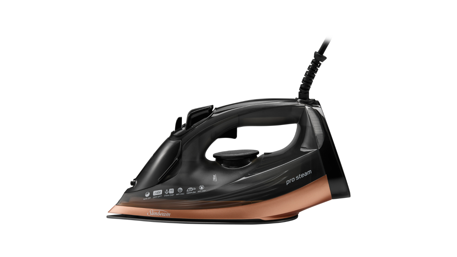 Sunbeam Pro Steam Ceraflow Sonic Iron - Black/Brown