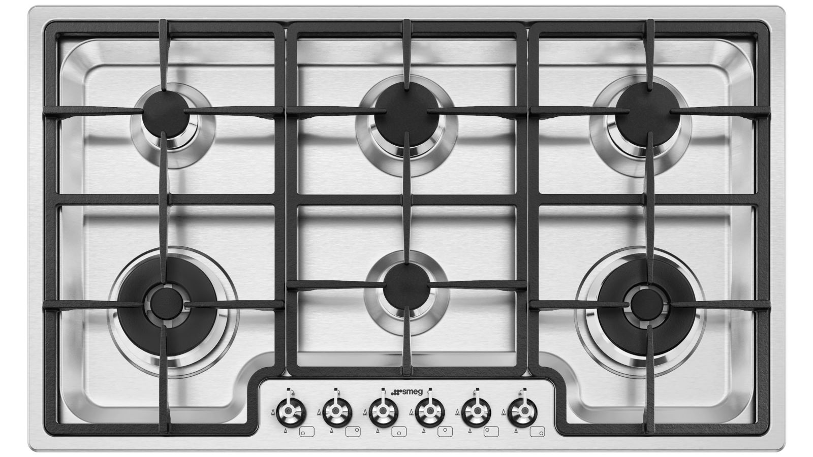 Smeg Classic 900mm 6 Burner Gas Cooktop - Stainless Steel | Domayne