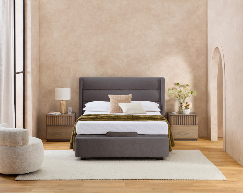 Premier Adjustable Surround Bed Base + Winged Cushion Bedhead in Vogue Grey Queen Bundle