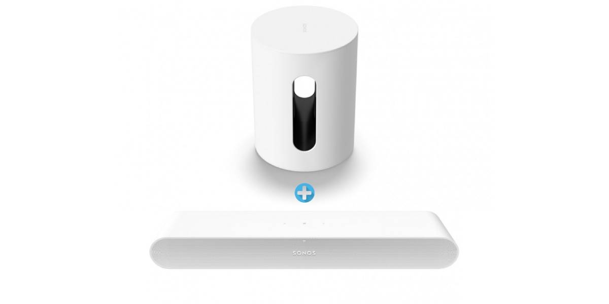 Sonos Ray Compact Soundbar + Sub Mini Wireless Subwoofer Package - White