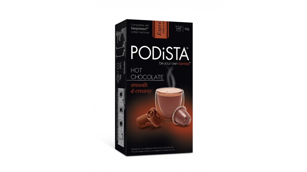 PODiSTA Hot Chocolate Capsules 10 Pack Domayne
