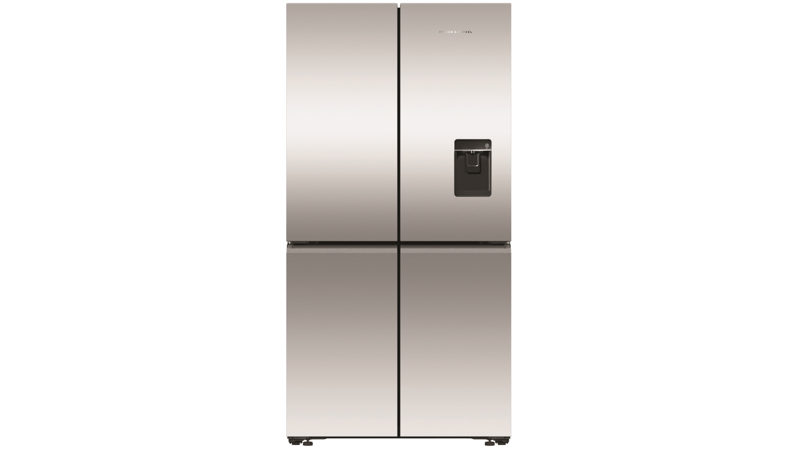 Fisher & Paykel 538L Recessed Handle Quad Door Fridge with Ice & Water Dispenser - Stainless Steel