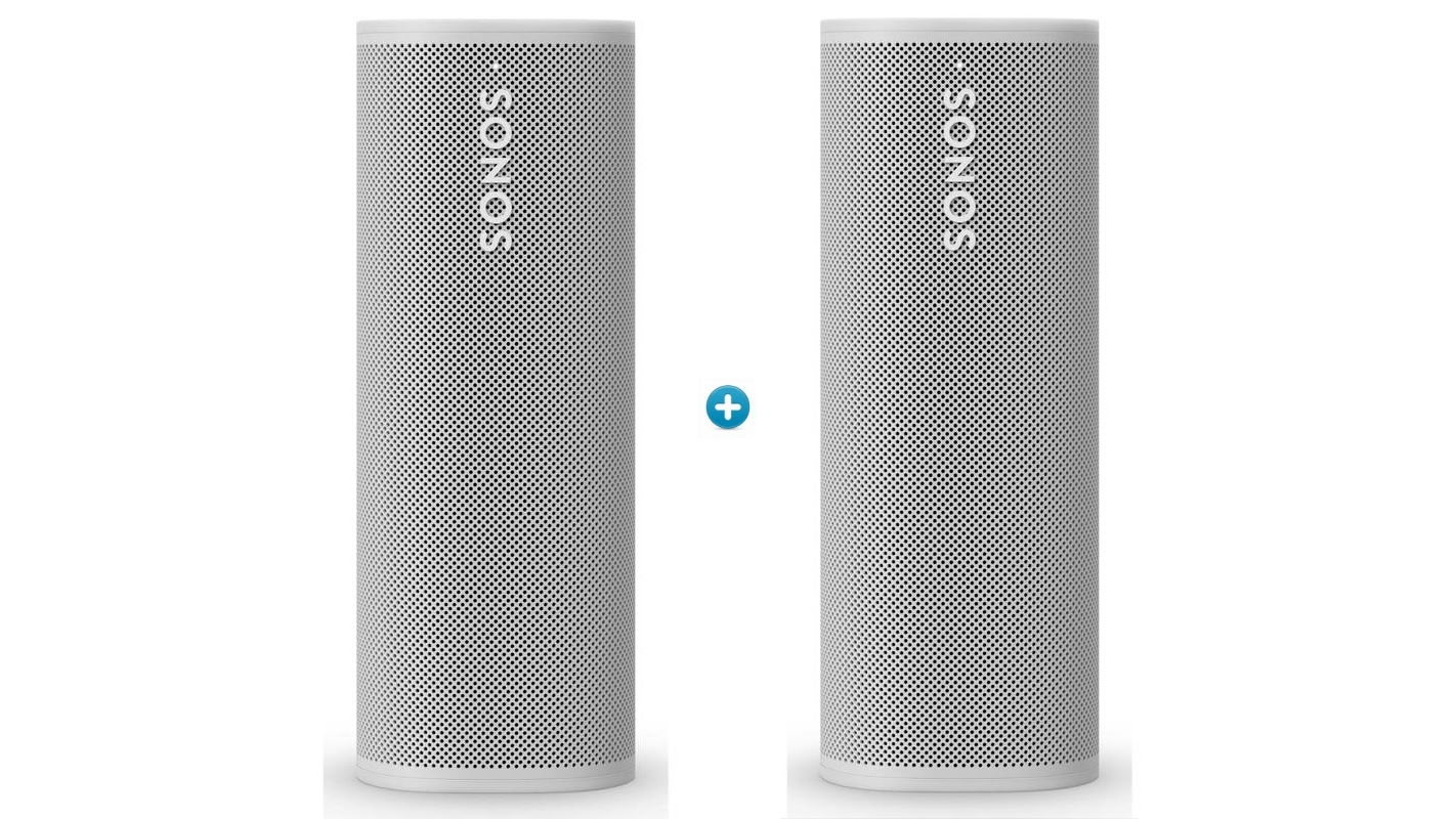 Sonos Roam Portable Smart Speaker Pair - Lunar White | Domayne