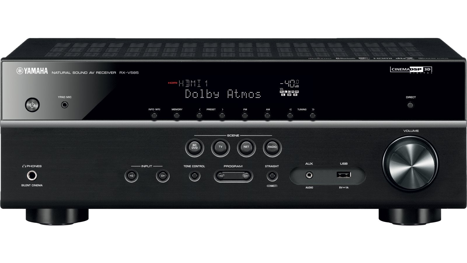 Yamaha RX-V585 7.2 Channel Natural Sound AV Receiver | Domayne