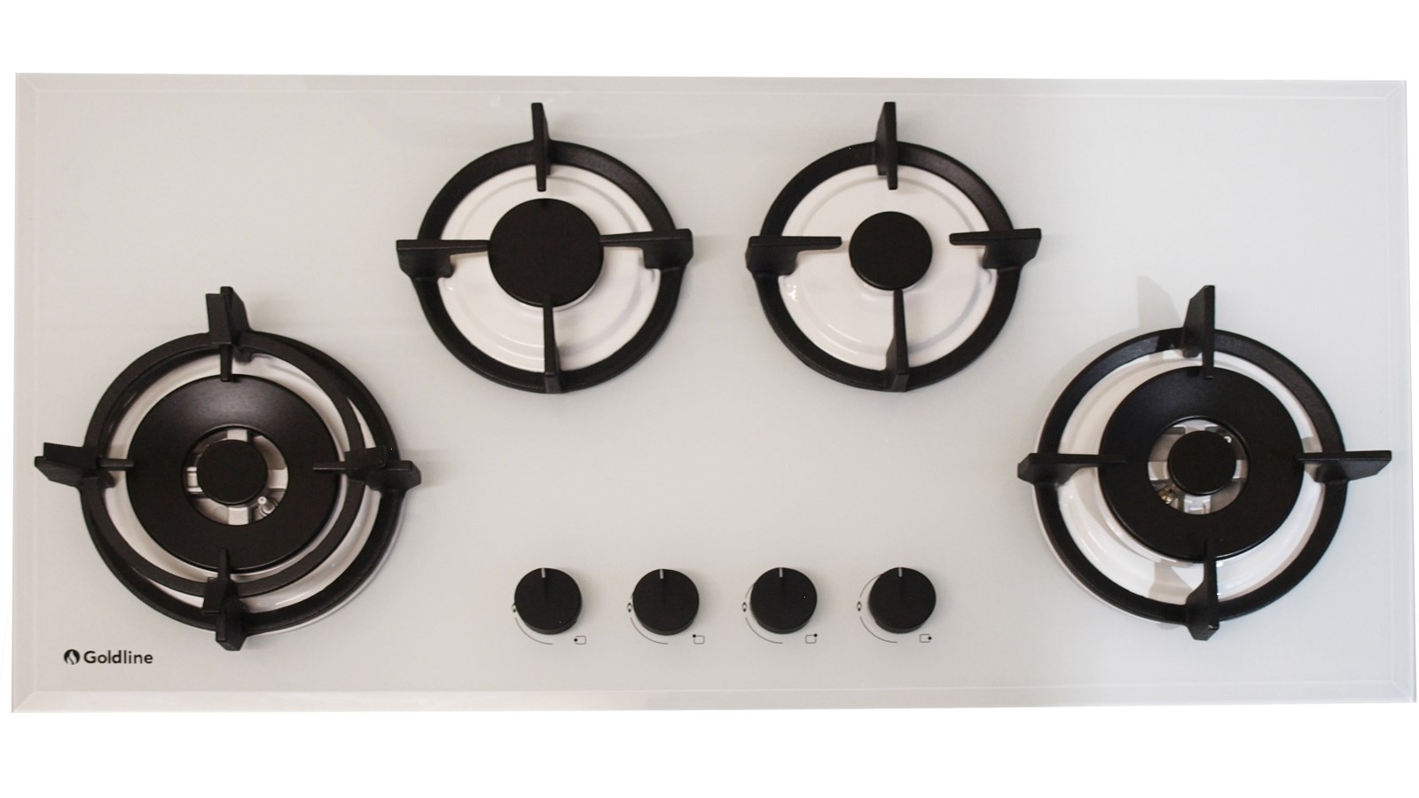 Goldline 930mm 4 Burner Gas Cooktop White Domayne