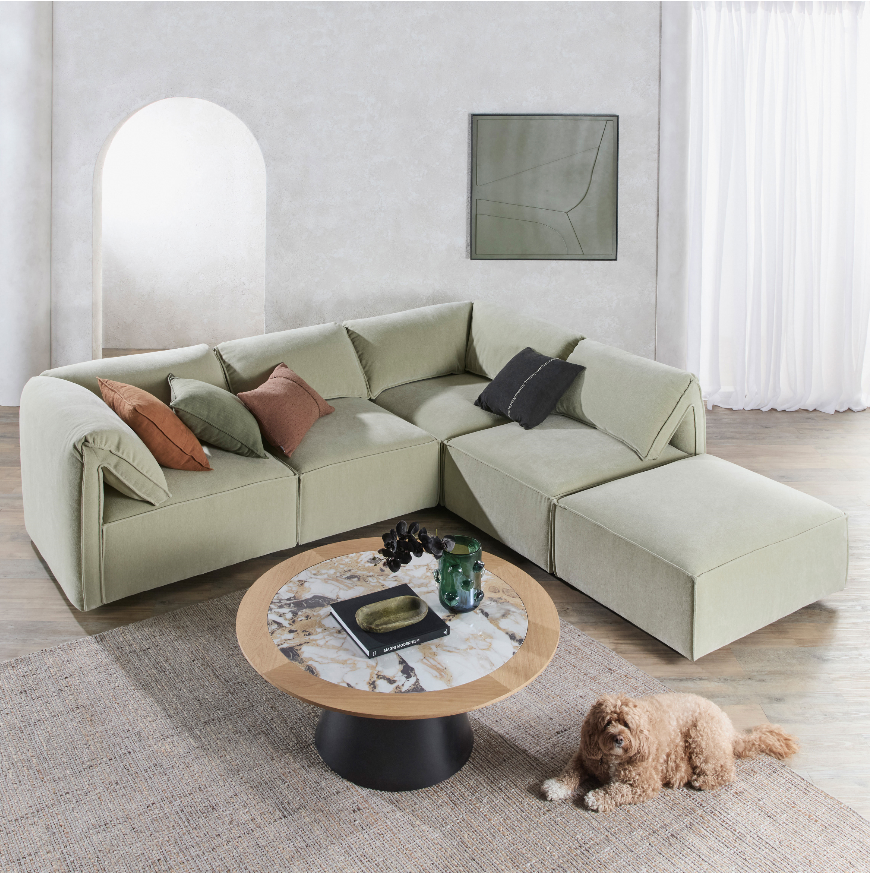 Sevilla 5-Piece Fabric Modular Lounge Domayne