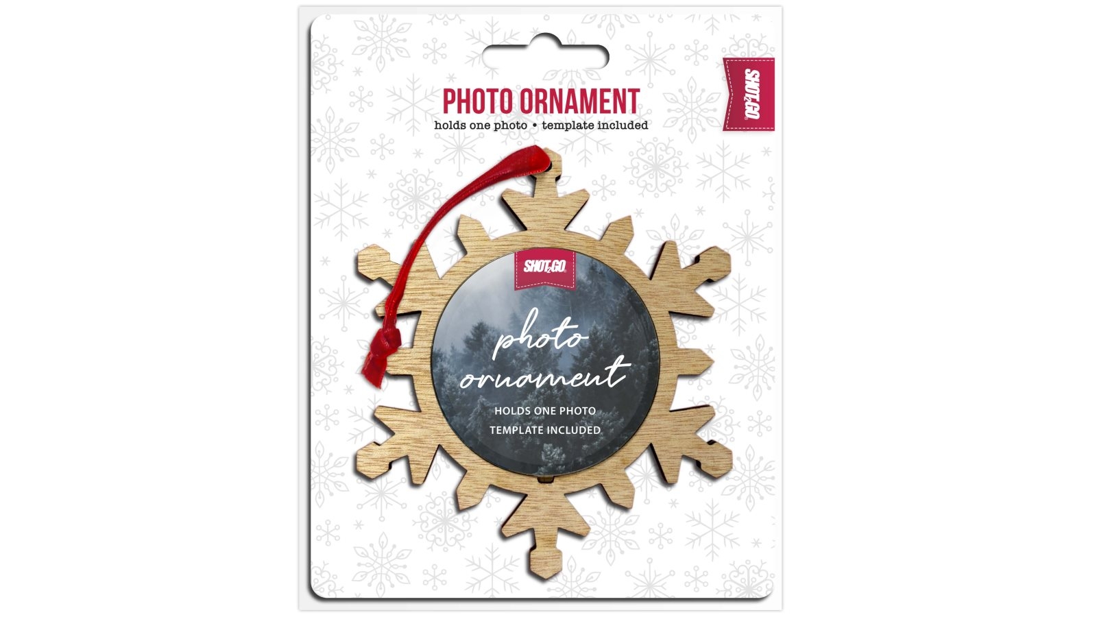 Shot2Go Snowflake Timber Photo Ornament
