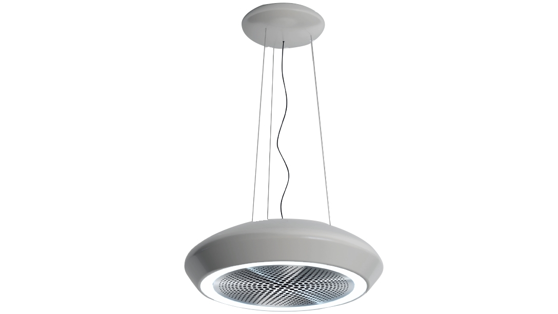 Sirius Ceiling Mount Pendant Recirculating Rangehood - Silver