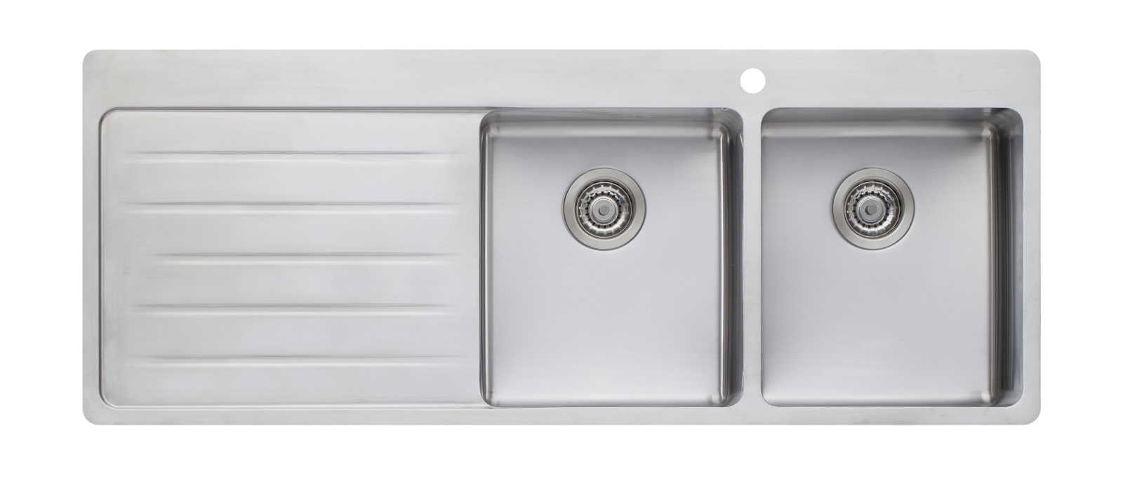 Oliveri Sonetto Sink and Bamboo Cutting Board - Right Hand Bowl