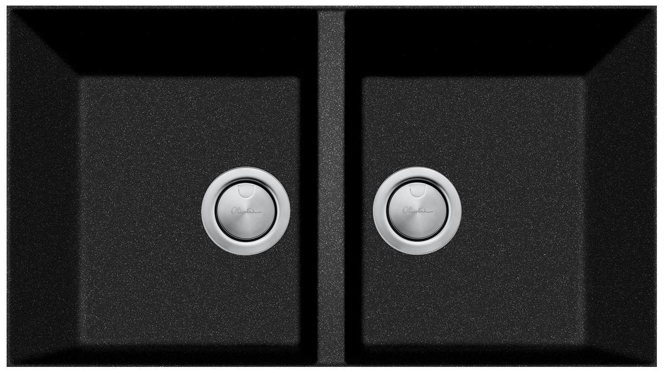 Oliveri Santorini Black Piccolo Double Bowl Undermount Sink