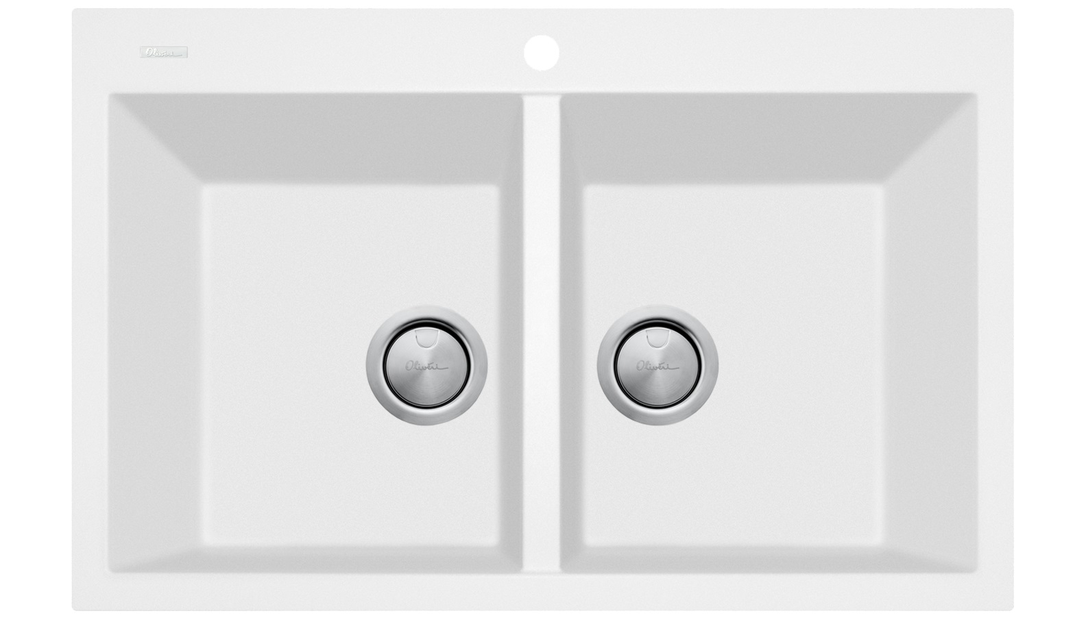 Oliveri Santorini White Piccolo Double Bowl Topmount Sink