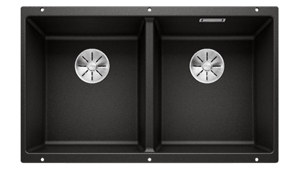 Blanco Subline 350/350-U Double Bowl Undermount Sink - Black